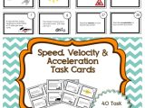 Speed Velocity and Acceleration Worksheet Answer Key as Well as Task Cards for Speed Velocity and Acceleration