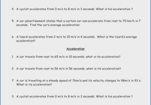 Speed Velocity and Acceleration Worksheet Answers and Speed Velocity and Acceleration Powerpoint