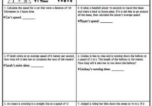 Speed Velocity and Acceleration Worksheet Answers with Worksheet Speed Math Challenge Version 1