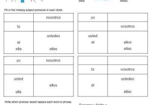 Subject Pronouns Worksheet 1 Spanish Answer Key with Here is A Pair Of Twin Worksheets and their Answer Keys Designed
