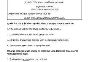 Subject Verb Agreement Practice Worksheets or Adjectives Tell How Many Worksheets