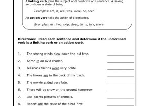 Subject Verb Agreement Practice Worksheets with Study Action and Linking Verbs Worksheet 5th Grade Danasrhgtop
