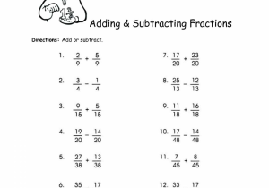 Subtracting Fractions with Unlike Denominators Worksheet together with Adding Subtracting Fractions Worksheets Mixed Pdf and with Unlike