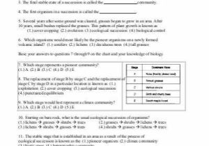 Succession Worksheet Answers with Modern Ecological Succession Worksheet Elegant 24 Beautiful Graph