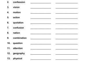 Suffixes Worksheets Pdf or Words Ending In Tion Worksheet Worksheets for All