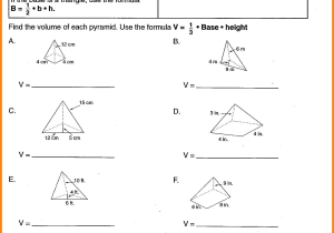 Surface area Of Prisms and Cylinders Worksheet Answers and Volume Pyramid and Cone Worksheet the Best Worksheets Image
