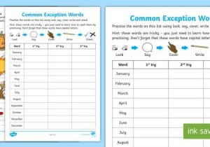 Survival Signs Worksheets and Year 2 Spelling Practice Mon Exception Words 7 Worksheet