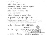 Synthesis and Decomposition Reactions Worksheet Answers or Types Chemical Reactions Worksheet Unique Chemical Word Equations