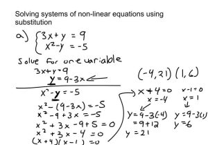 Systems Of Equations Substitution Method 3 Variables Worksheet together with Nonlinear Equations Bing Images
