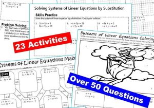 Systems Of Linear Equations Worksheet with Systems Of Linear Equations Homework Practice Graphic organizers