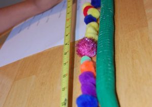 Tape Measure Worksheet and Temporary Waffle Measurements with Pom Poms