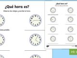 Telling Time In Spanish Worksheets Pdf or What Time is It Writing Worksheet Activity Sheet Spanish