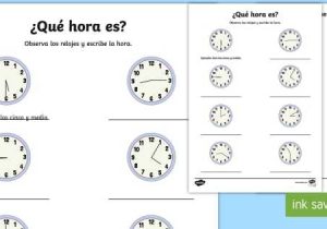 Telling Time In Spanish Worksheets Pdf or What Time is It Writing Worksheet Activity Sheet Spanish