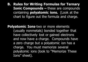 Ternary Ionic Compounds Worksheet or A Chemist S View Of Explosives Ionic Bonding and Nomenclature Notes