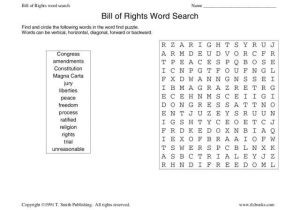 The Bill Of Rights Worksheet Answers and Bill Of Rights Word Search Worksheet Lesson Planet