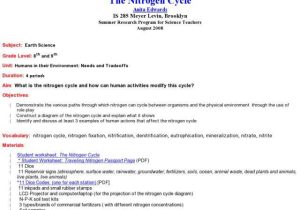 The Nitrogen Cycle Student Worksheet Answers or Nitrogen Cycle Worksheet Middle School Worksheet Math for Kids