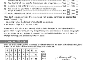 Theme Worksheet 4 and Printable Worksheets for Personal Hygiene