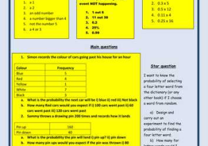 Theoretical and Experimental Probability Worksheet Answers Also Maths Ks3 Experimental Probability Worksheet by Bcooper87