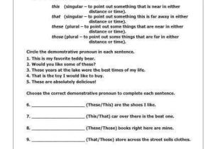 This that these Those Worksheet with Demonstrative Pronouns