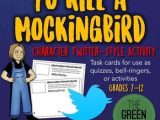 To Kill A Mockingbird Character Worksheet as Well as to Kill A Mockingbird Twitter Style Activity Task Cards Q