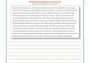 Transcription Practice Worksheet and Paraphrasing the Gray Wolf