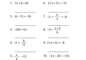 Transition to Algebra Worksheets Along with solving Equations Algebra 1 Worksheet