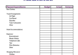Travel Budget Worksheet with Sample Travel Bud Monthly Expense Report Template General