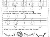 Treble Clef Worksheets Also 133 Best Tracing Music Notes Worksheets Images On Pinterest