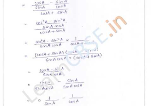 Trig Identities Worksheet Pdf as Well as Rd Sharma Class 10 solutions Chapter 6 Trigonometric Identities