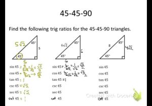 Trigonometry Ratios In Right Triangles Worksheet Also Special Triangles Worksheet