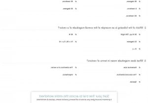 Two Dimensional Motion and Vectors Worksheet Answers or Quiz Worksheet the Magnitude A Vector