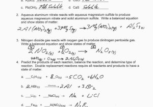 Types Of Chemical Reactions Worksheet Answers as Well as Single Replacement Reaction Worksheet Wp Landingpages