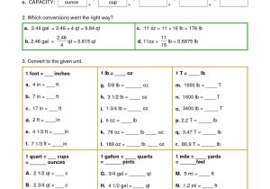Unit Conversion Worksheet Pdf as Well as Converting Measurement Worksheets Image Collections Worksheet for