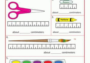 Using A Metric Ruler Worksheet or Measuring School Supplies Centimeters