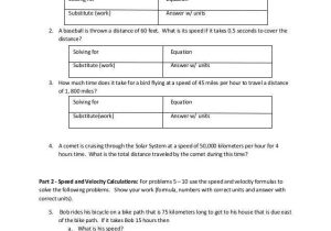 Velocity Acceleration Worksheets Answer Key and Speed Velocity and Acceleration Worksheet with Answers Gallery
