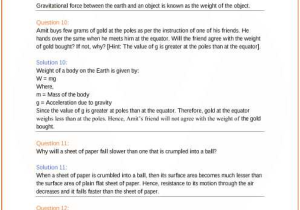 Velocity Acceleration Worksheets Answer Key as Well as Ncert solutions for Class 9 Science Chapter 10 Gravitation