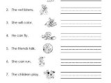 Verb Worksheets 1st Grade Also Action Verb Worksheets for Grade 1