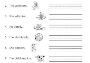 Verb Worksheets 1st Grade Also Action Verb Worksheets for Grade 1
