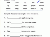 Verb Worksheets 1st Grade Also Free Printable Verb Worksheets Worksheets for All
