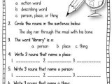Verb Worksheets 1st Grade Also Nouns Test for 1st Graders Goes Over Various Types Of Nouns
