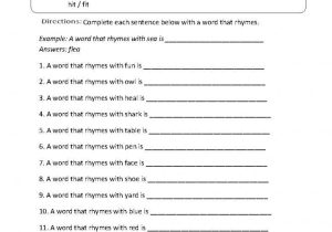 Verb Worksheets 2nd Grade and First Grade Rhyming Words Kidz Activities