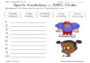 Vocabulary Practice Worksheets with Workbooks Ampquot Sports Worksheets for Kids Free Printable Work