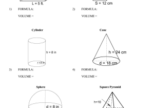 Volume Of Cones Cylinders and Spheres Worksheet Answers Along with Volume Pyramid and Cone Worksheet the Best Worksheets Image