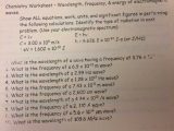 Wavelength Frequency and Energy Worksheet Along with Chemistry Archive April 25 2017