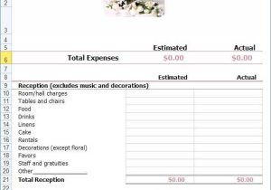 Wedding Planning Worksheets and Wedding Bud Spreadsheet
