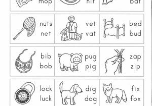 Word Family Worksheets Pdf together with Short I Worksheetsor Kindergarten Lets Read Vowel Words Worksheet