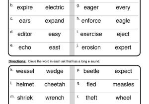 Words with the Same Vowel sound Worksheets and Vowel sounds Worksheet