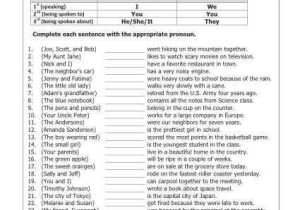 Worksheet 2 Direct Object Pronouns Answer Key and Subject Pronouns