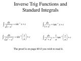 Worksheet 7.4 Inverse Functions Answers Along with Ppt Inverse Trig Functions and Standard Integrals Powerpoi
