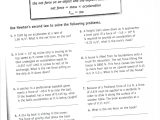 Worksheet Motion Problems Part 2 Answer Key or Newton S 2nd Law Worksheet and Key